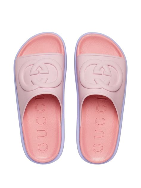 gucci slides gg rubber|Gucci rubber slides women's.